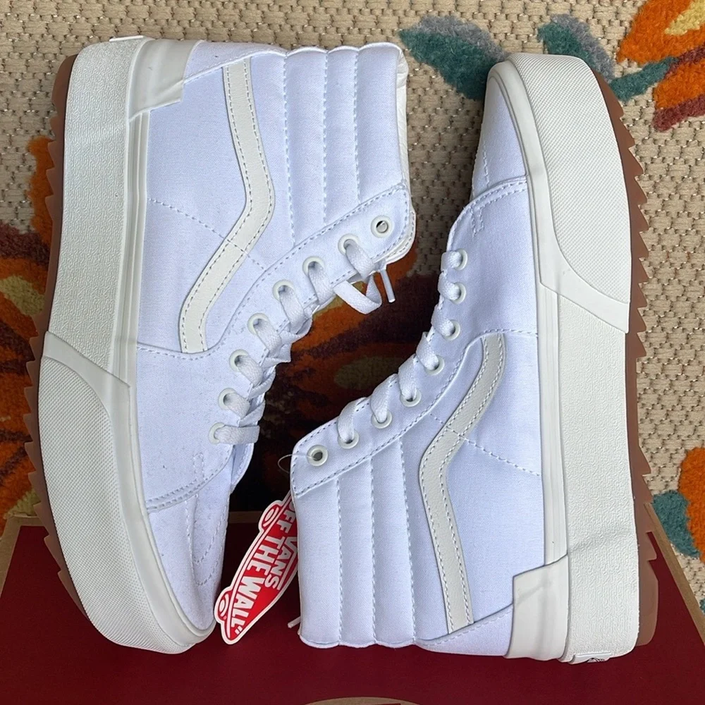 Vans WMNS Sk8-Hi Stacked (Canvas) True White VN0A4BTWL5R Platforms Sneakers NIB